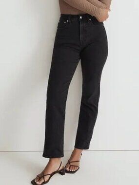 ACNE CLASSIC MID RISE STRAIGHT LEG JEANS STRETCH DENIM BLACK sz 29